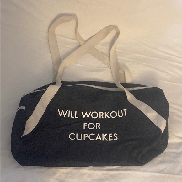 Black Tote Bag with White Straps - Picture 1 of 3